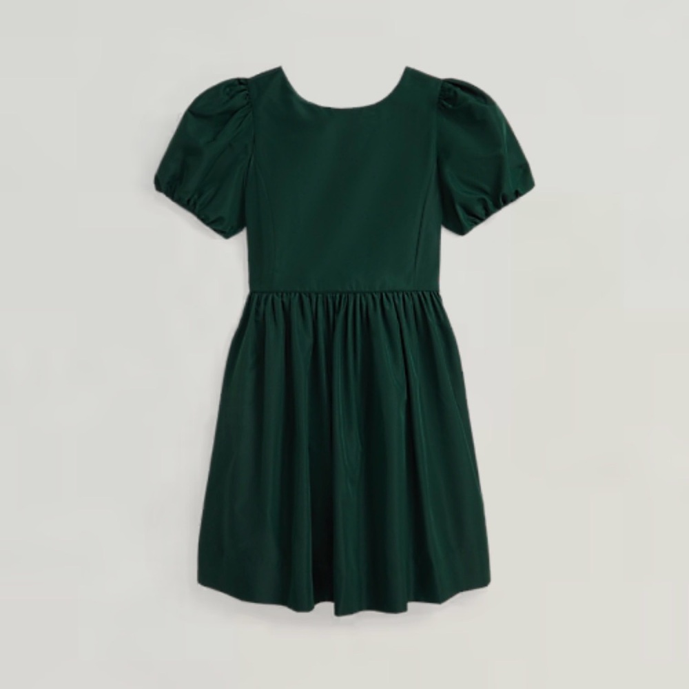 Ralph Lauren Kids Emerald Green Puff Sleeve Dress